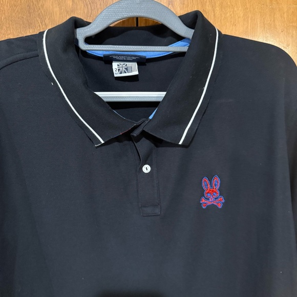 Psycho Bunny Black Polo with Blue and Red Accents Sz:2XLT - Picture 4 of 7